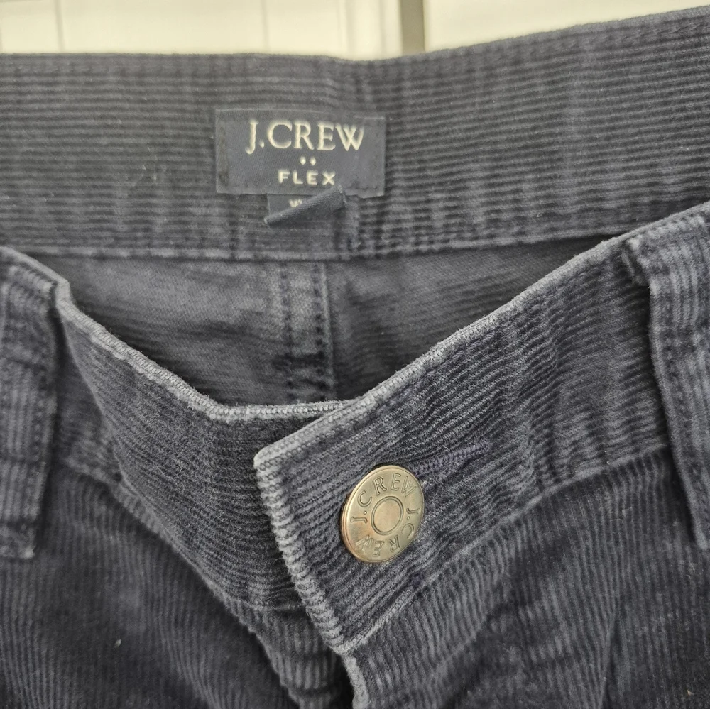 J. Crew Men's Pants Navy Blue Corduroy Flex Slim Size 34 X 30